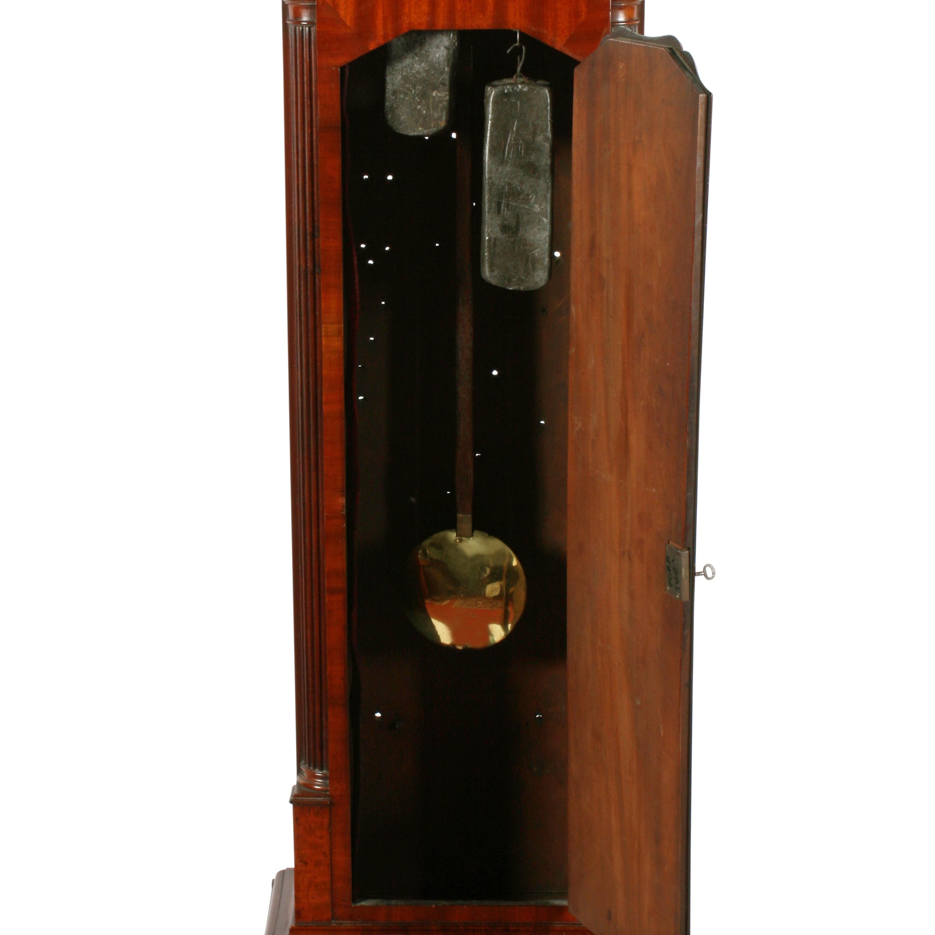 Mahogany Georgian Quarter Strike Grandfather Clock For Sale