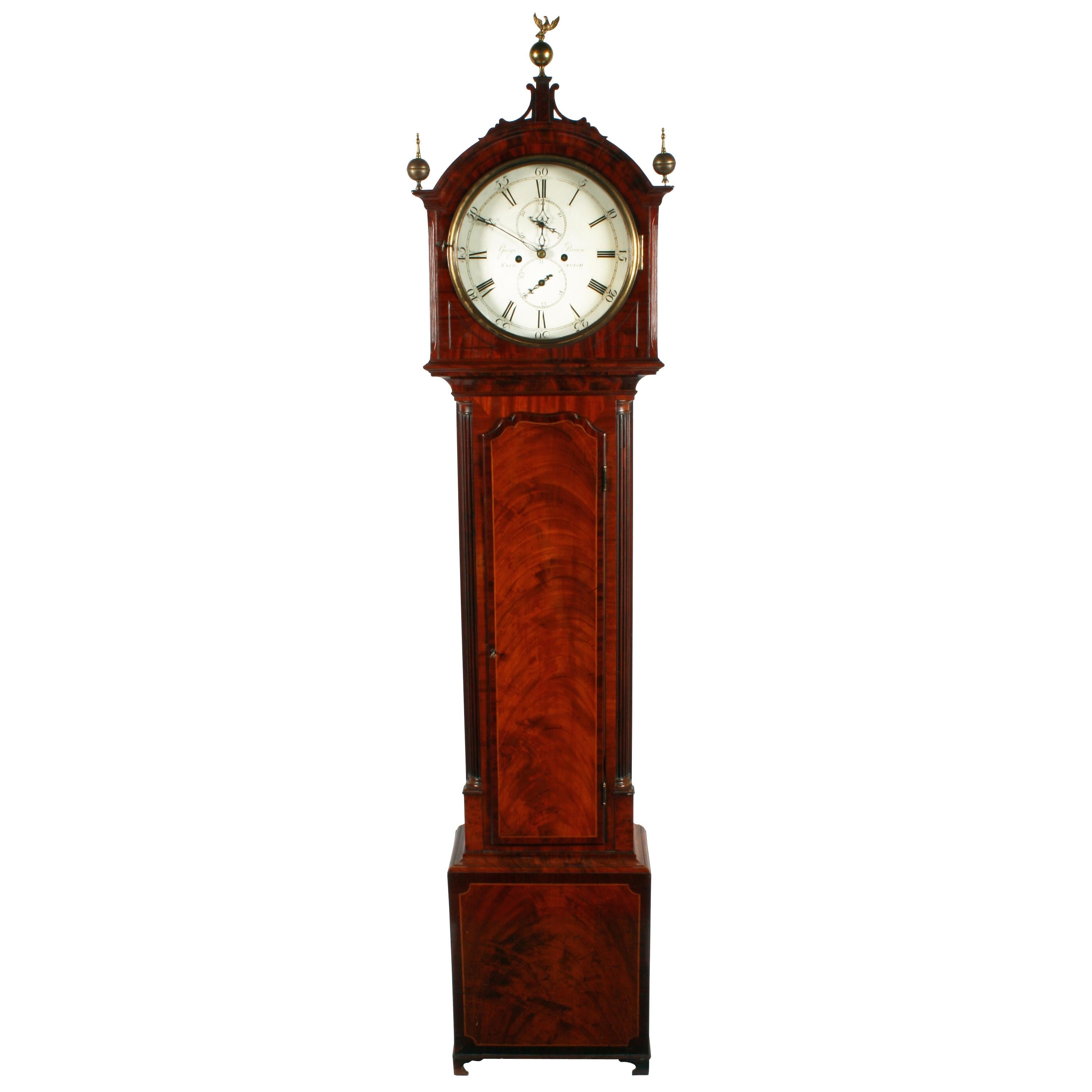 Georgian Quarter Strike Grandfather Clock For Sale