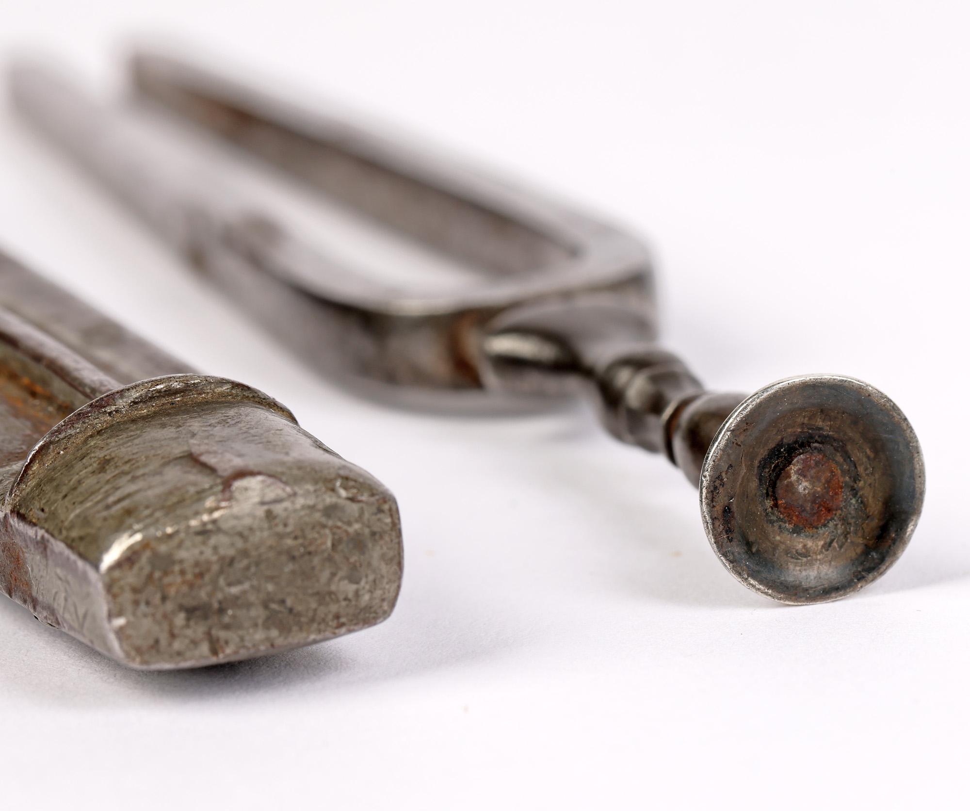 English Georgian Rare Steel Cased Tuning Fork For Sale