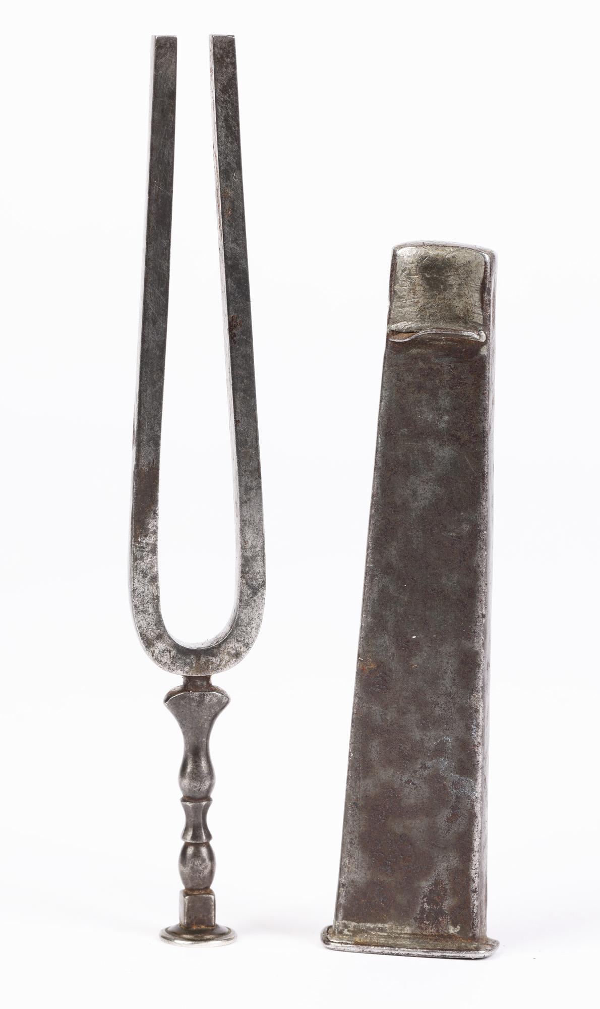 Early 19th Century Georgian Rare Steel Cased Tuning Fork For Sale