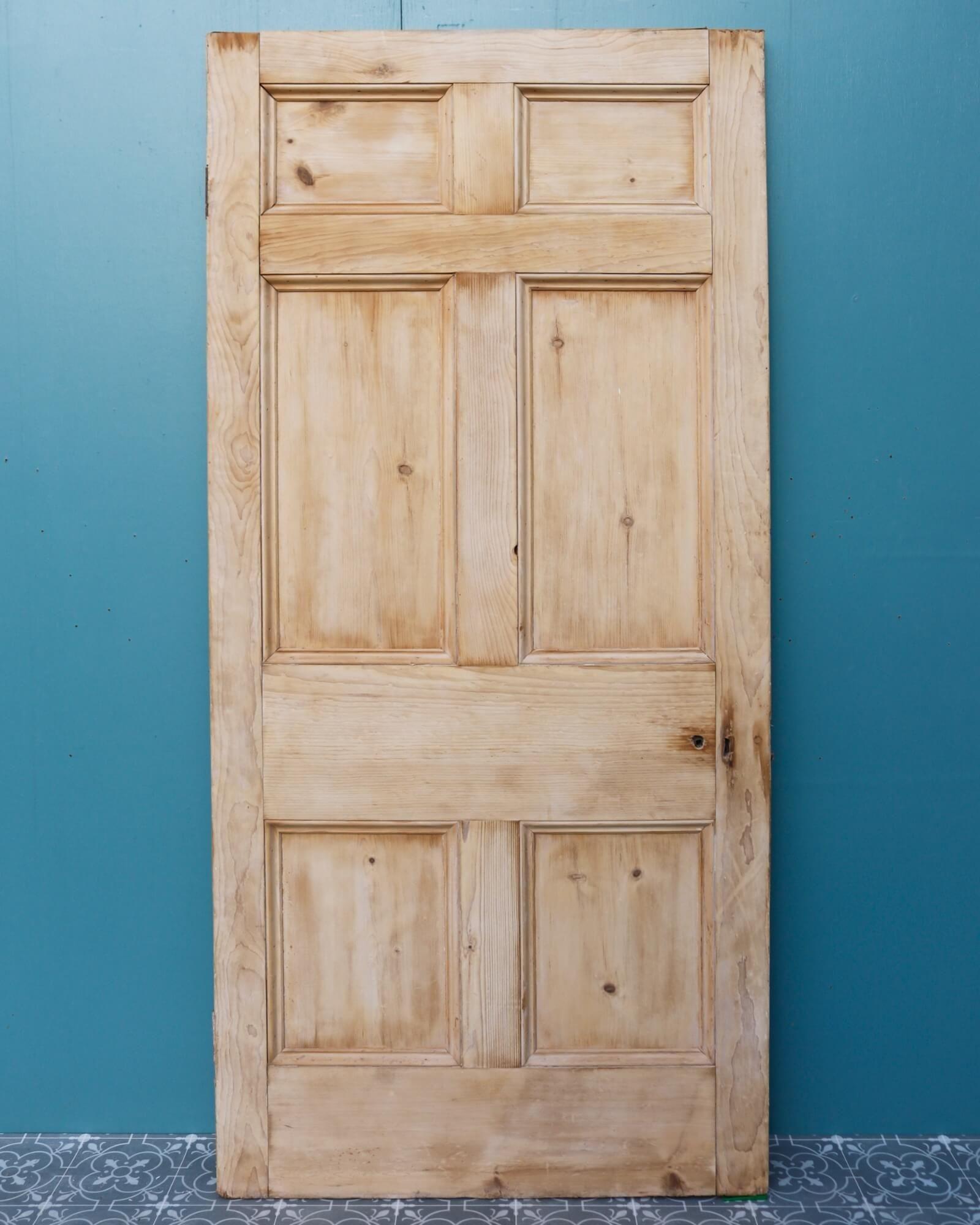 English Georgian Reclaimed Stripped Pine Internal Door For Sale