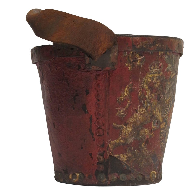 Red Leather Fire Bucket, England, 19th Century at 1stDibs