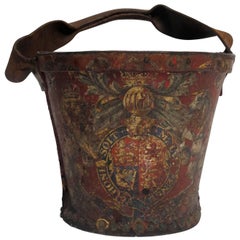 Georgian Red Leather Fire Bucket, England, 19th Century