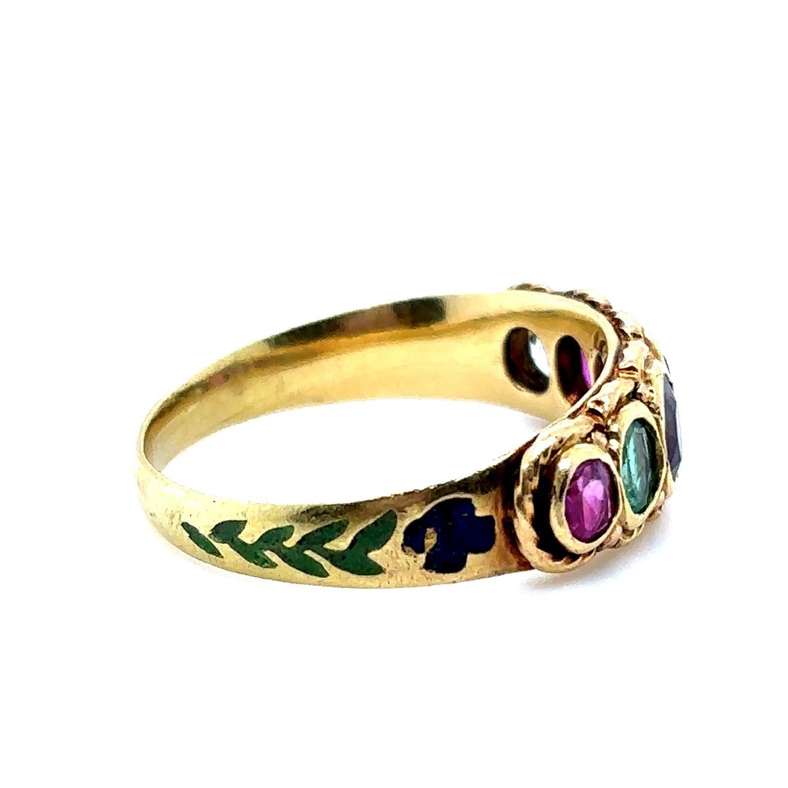 Anillo Georgiano Regard de Oro Amarillo de 18 Kilates Corte europeo antiguo en venta