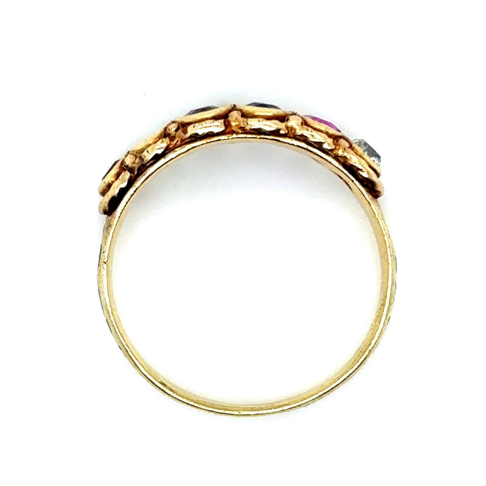 Anillo Georgiano Regard de Oro Amarillo de 18 Kilates en venta 3