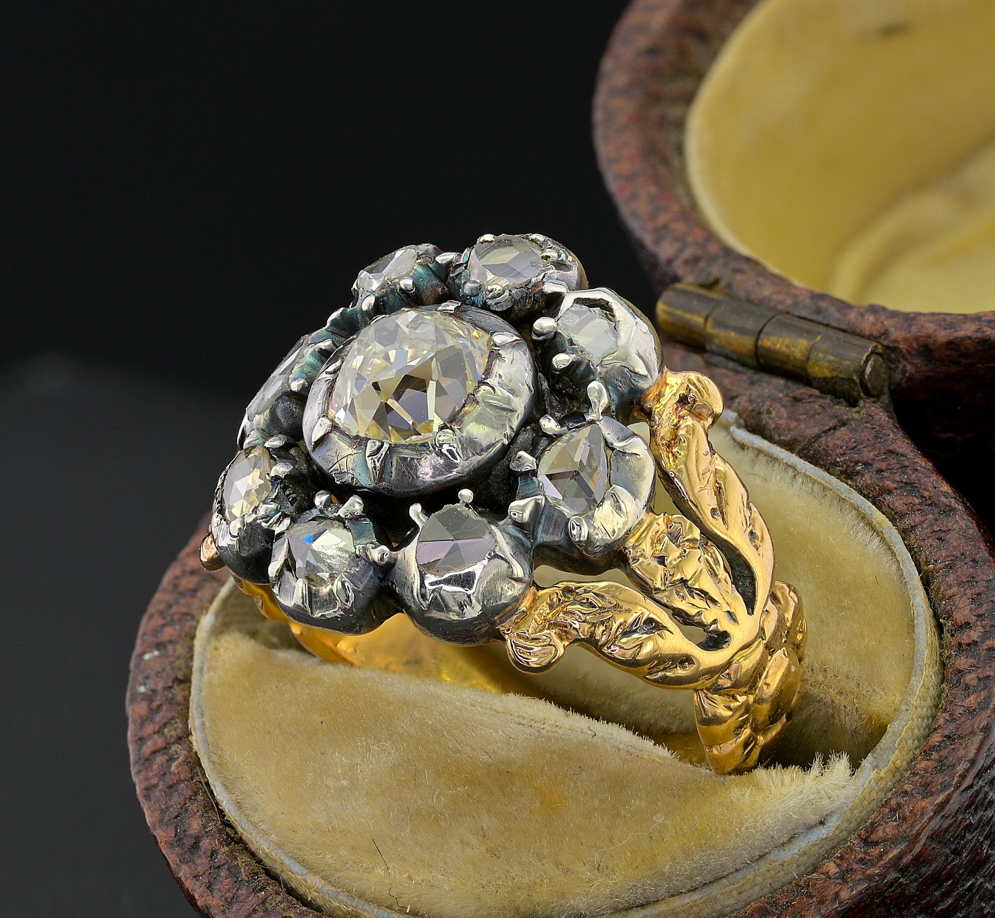 Georgian/Regency Diamond Cluster Ring Ring For Sale 4