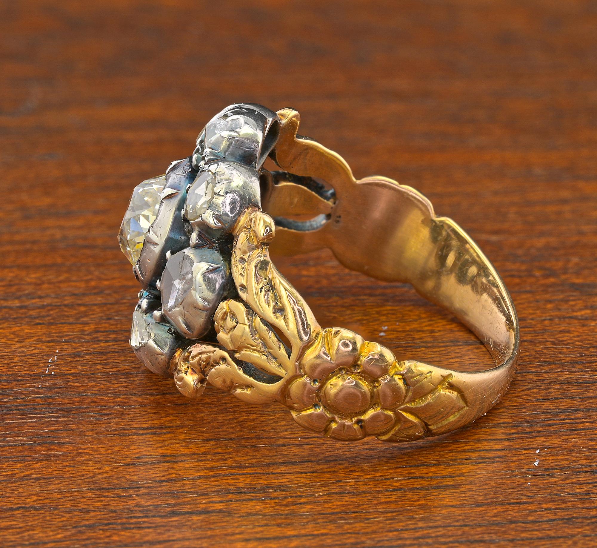 Georgian/Regency Diamond Cluster Ring Ring For Sale 5