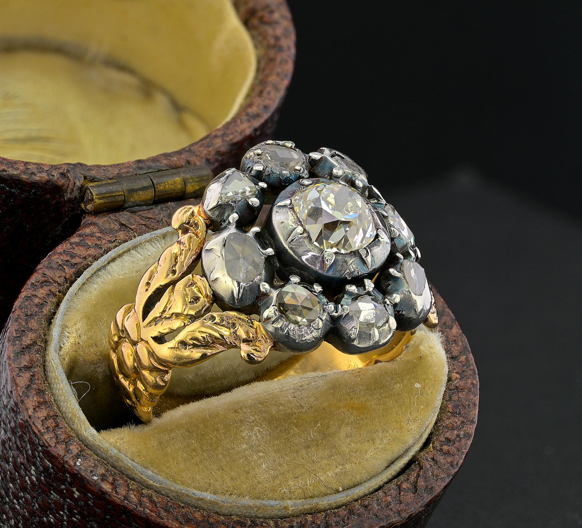 Georgian/Regency Diamond Cluster Ring Ring For Sale 1