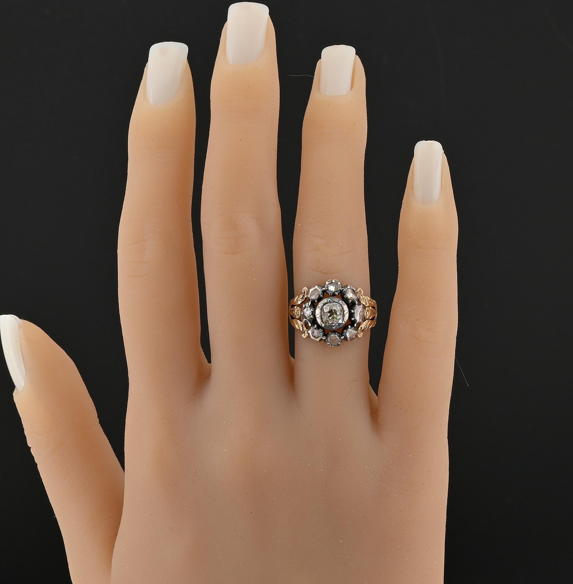 Georgian/Regency Diamond Cluster Ring Ring For Sale 7