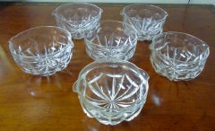 Georgian Regency Facet Cut Glass Wine Rinser Bowls circa 1820 Set of Six