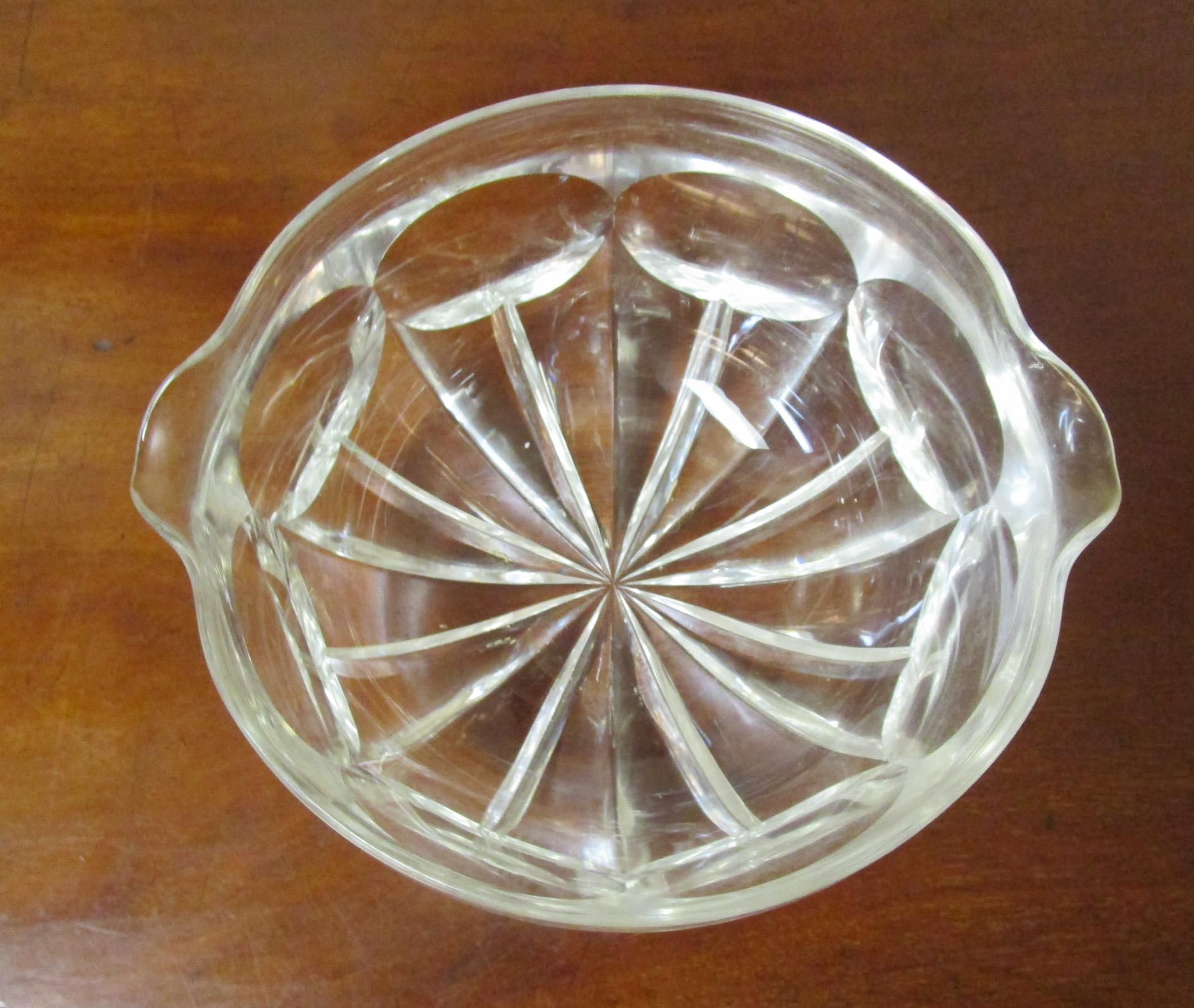 Crystal Georgian Regency Facet Cut Glass Wine Rinser Bowls circa 1820 Set of Six For Sale
