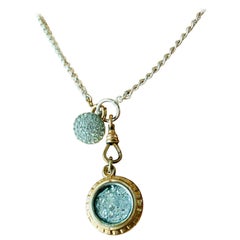 Georgian Relic Fob 10k gold Necklace with Sterling silver Chain