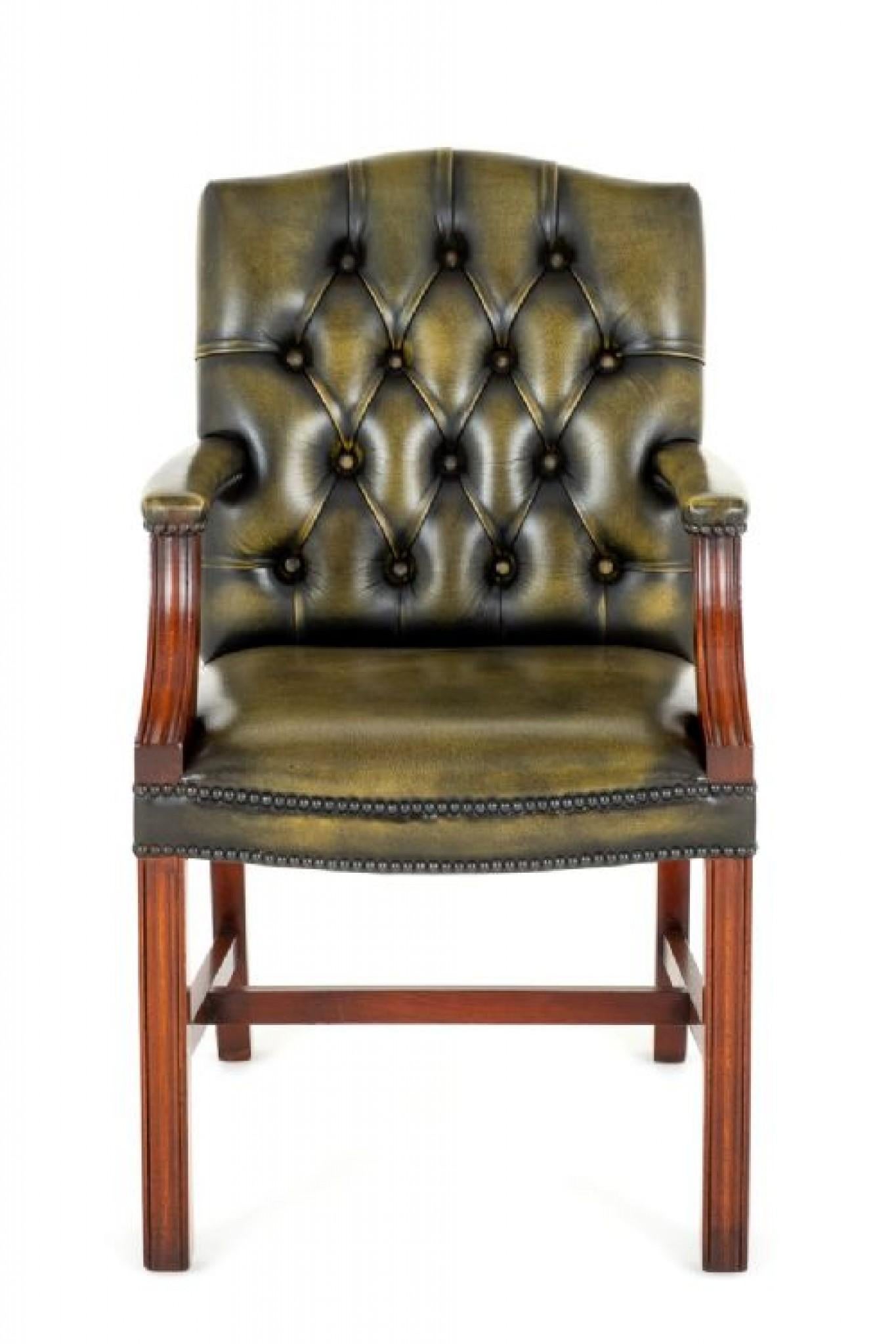 Georgian Revival Arm Chair Leather Gainsborough 3