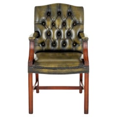 Georgian Revival Arm Chair Leather Gainsborough