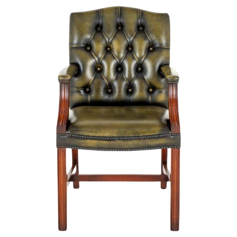 Revival Arm Chair Leather Gainsborough For Sale at 1stDibs