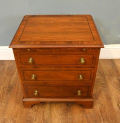 Georgian Revival Bedside Chests Mahogany Bachelors Nightstands