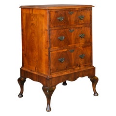 Georgian Revival Chest of Drawers on Stand, English, Walnut Cabinet