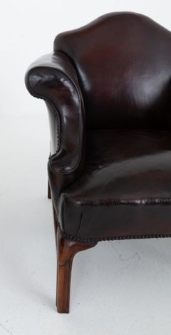 Georgian Revival Club Chairs Leather Seats 1880