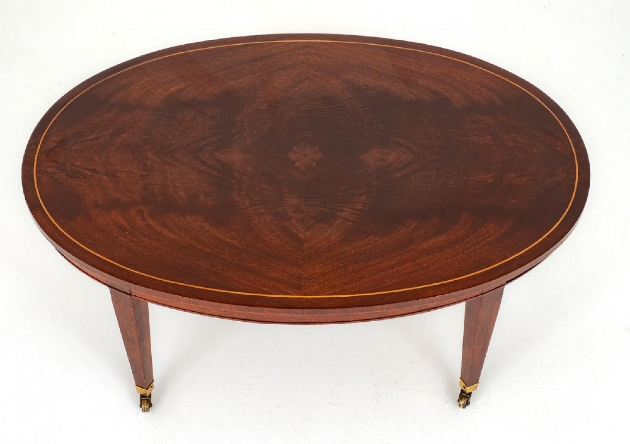 Georgian Revival Coffee Table Mahogany Oval 1