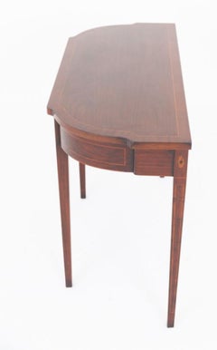 Georgian Revival Console Table Mahogany Inlay