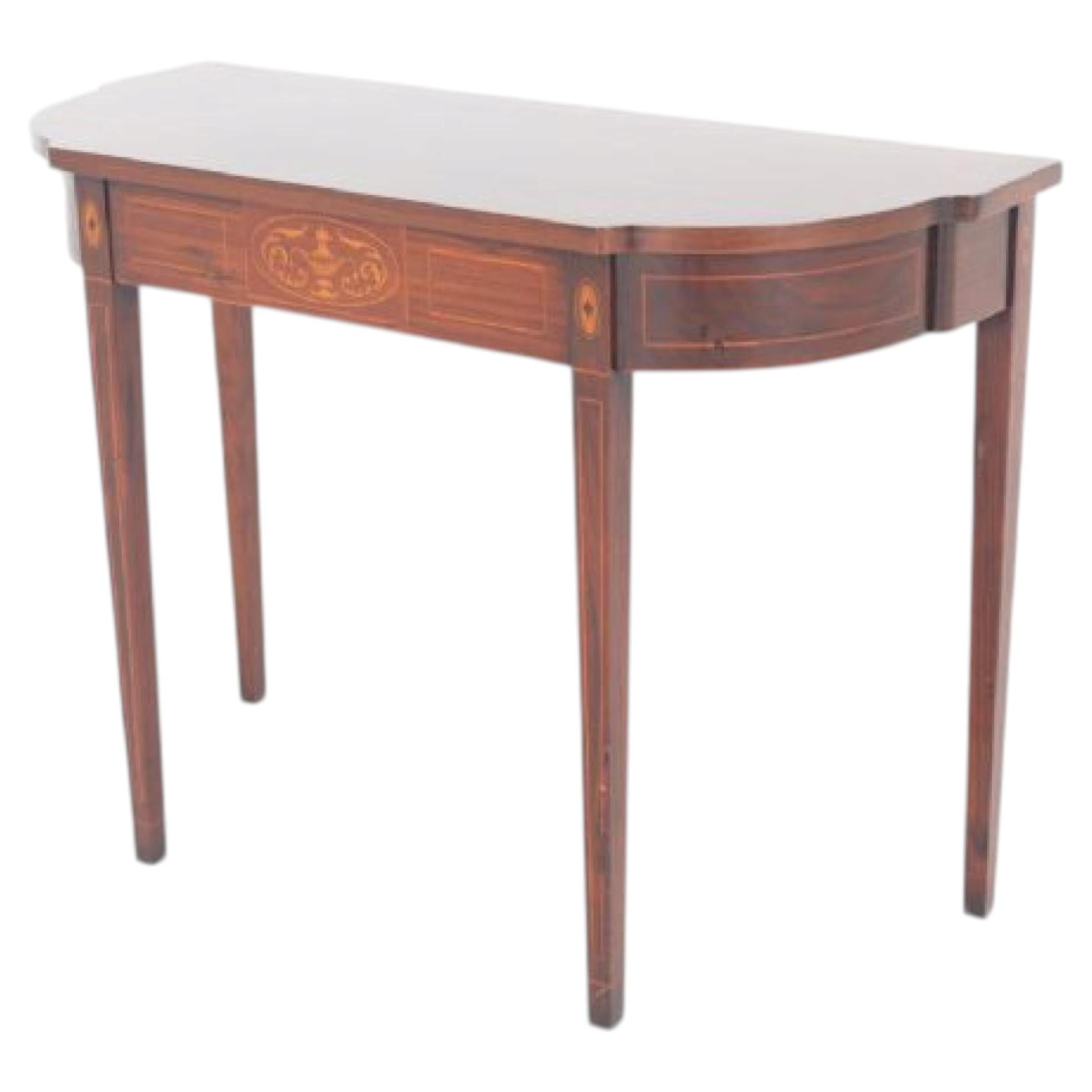 Georgian Revival Console Table Mahogany Inlay