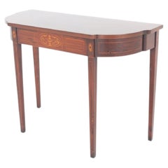 Georgian Revival Console Table Mahogany Inlay