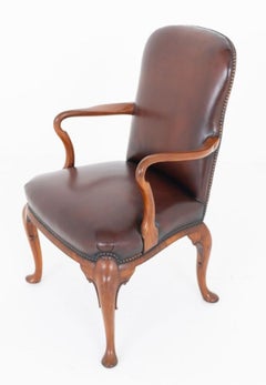 Georgian Revival Desk Chair Leather Seat