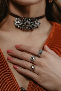 Georgian Revival Diamond Giardinetti Ring, Antique Diamond Flower Basket Ring