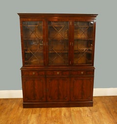 Georgian Revival Mahogany Bookcase Cabinet