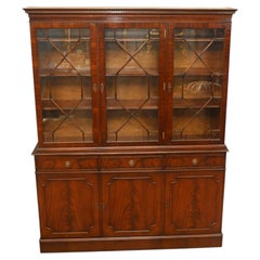 Georgian Revival Mahogany Bookcase Cabinet