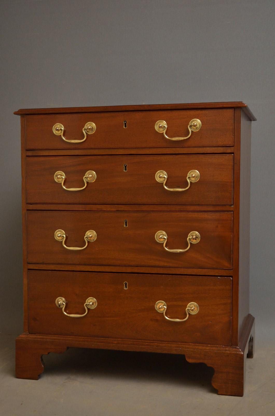 Victorian Georgian Revival Mahogany Chest of Drawers of Small Proportions
