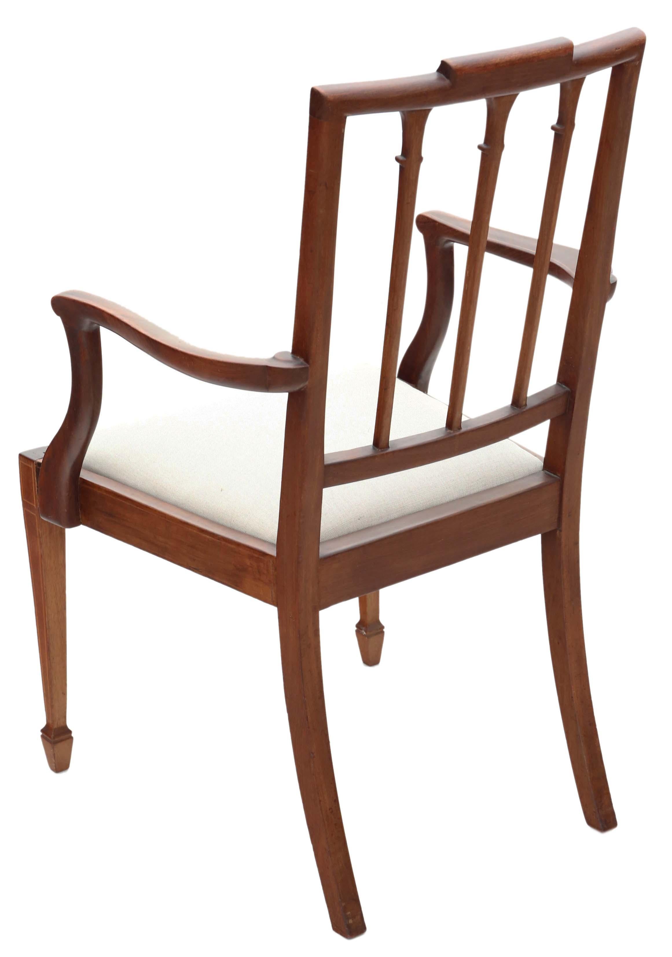 Wood Georgian Revival Mahogany Dining Chairs: Set of 8 (6 + 2), Antique Quality, C190 For Sale