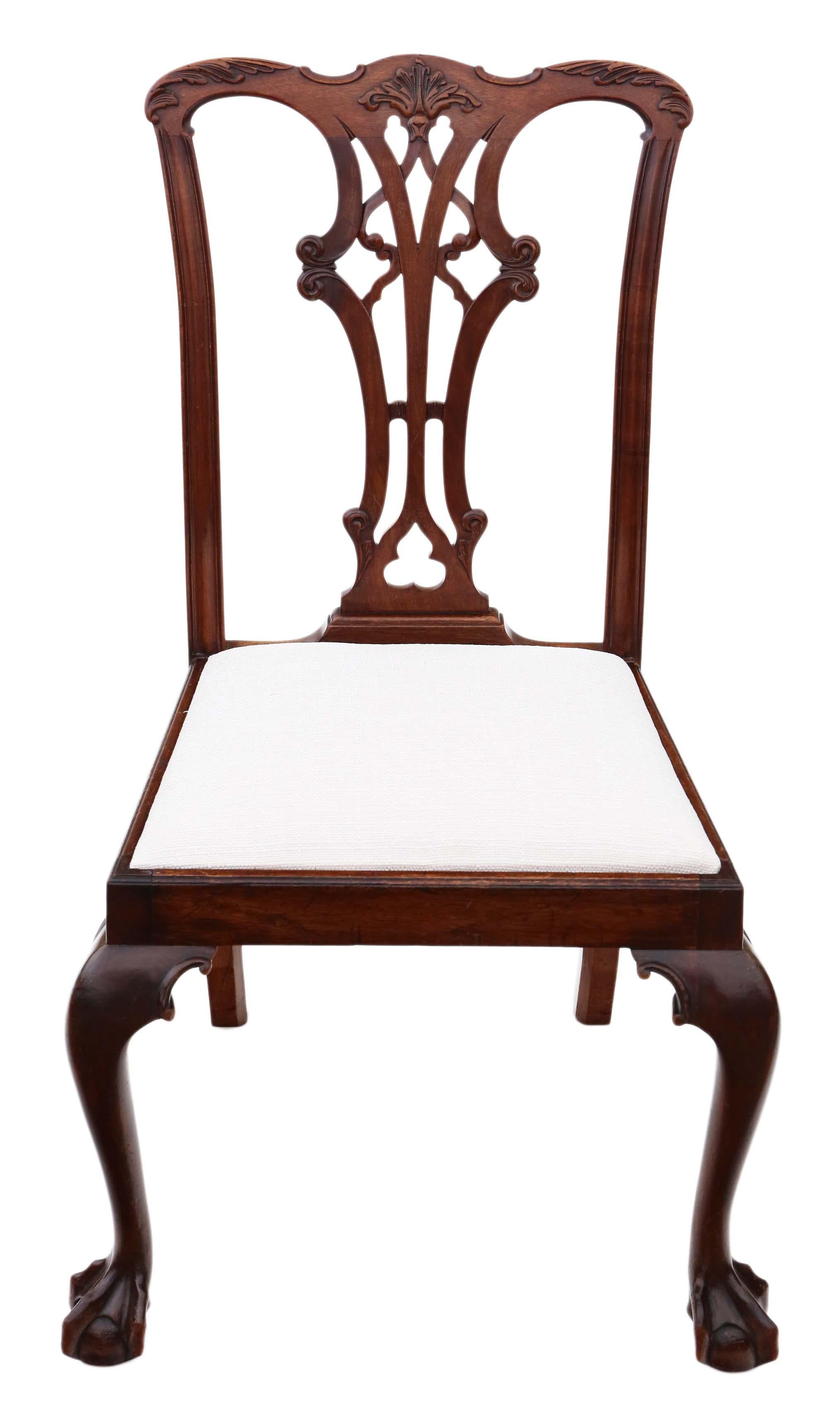 Georgian Revival Mahogany Dining Chairs: Set of 8 (6+2), Antique Quality, C1910 For Sale 5