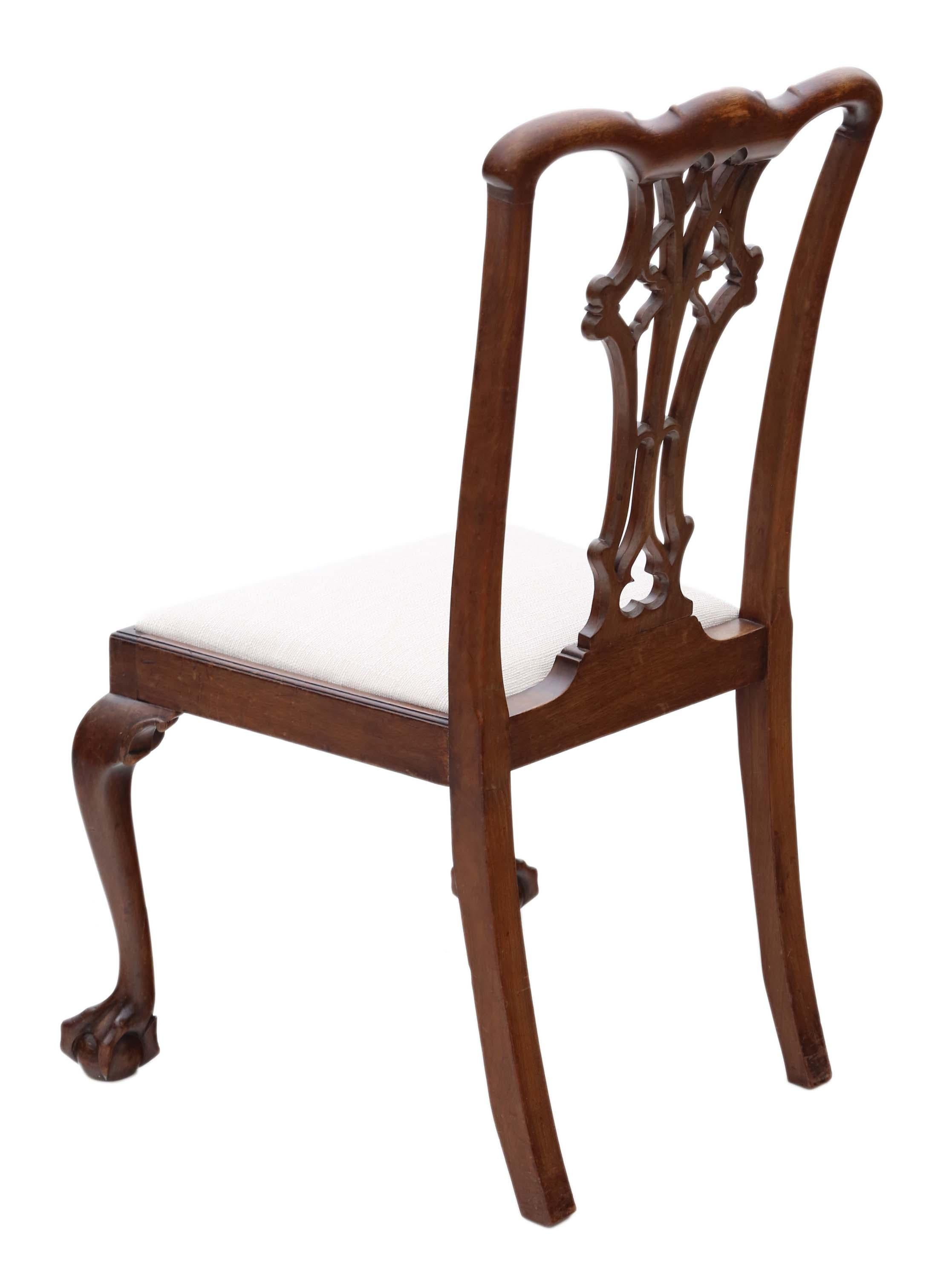 Georgian Revival Mahogany Dining Chairs: Set of 8 (6+2), Antique Quality, C1910 For Sale 6