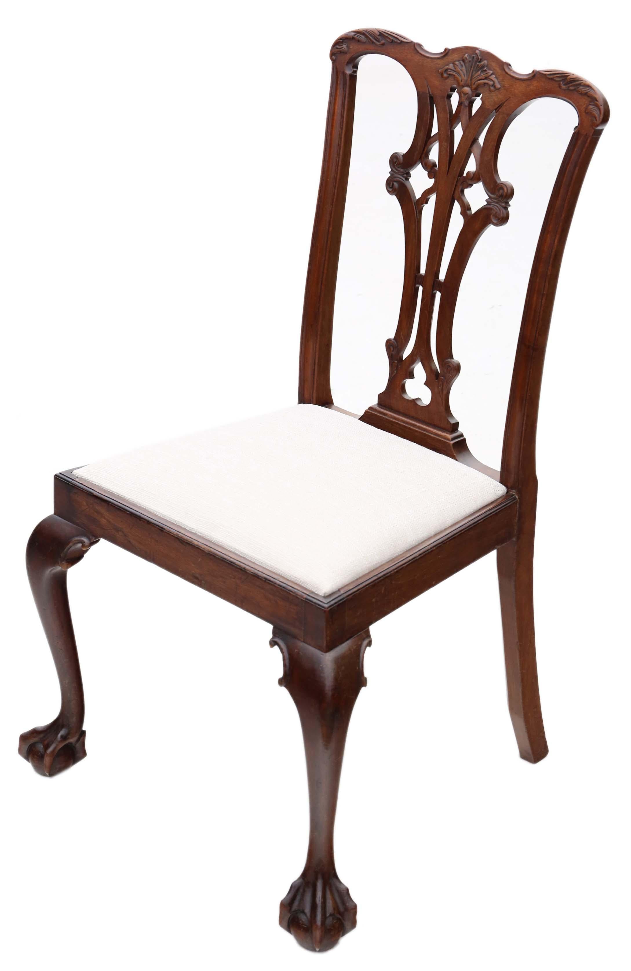 Georgian Revival Mahogany Dining Chairs: Set of 8 (6+2), Antique Quality, C1910 For Sale 1