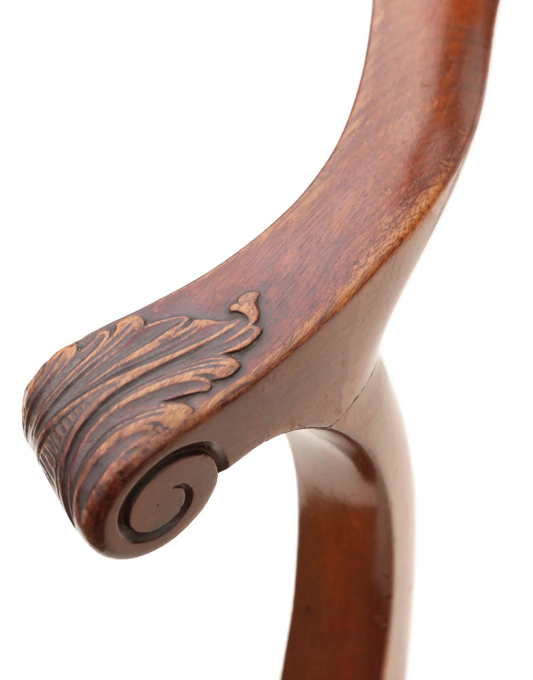 Georgian Revival Mahogany Elbow Carver Desk Chair 1