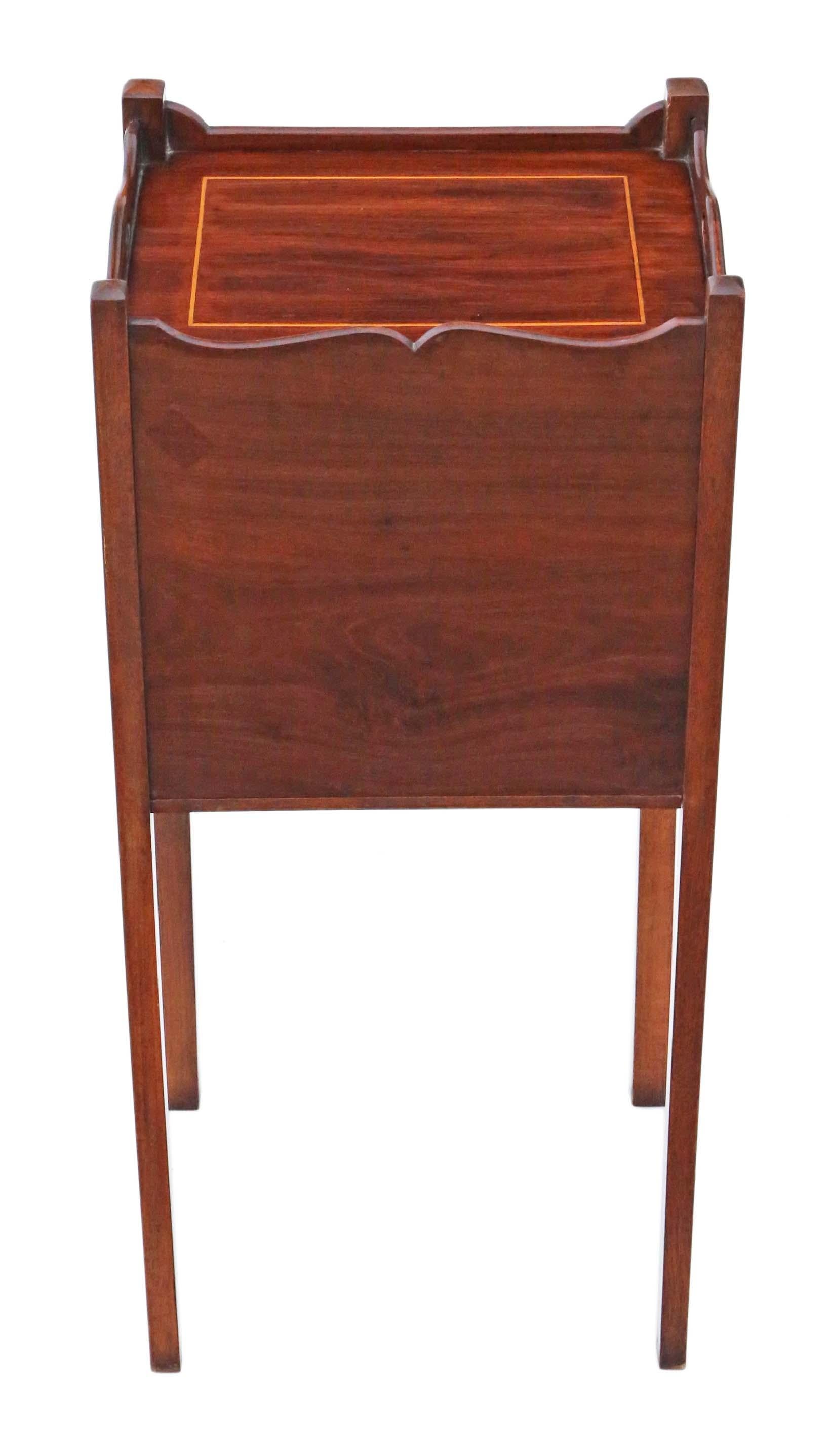 Georgian Revival Mahogany Tray Top Bedside Table Cupboardz 2