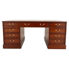 Georgian Revival Partners Desk Mahogany Writing Table