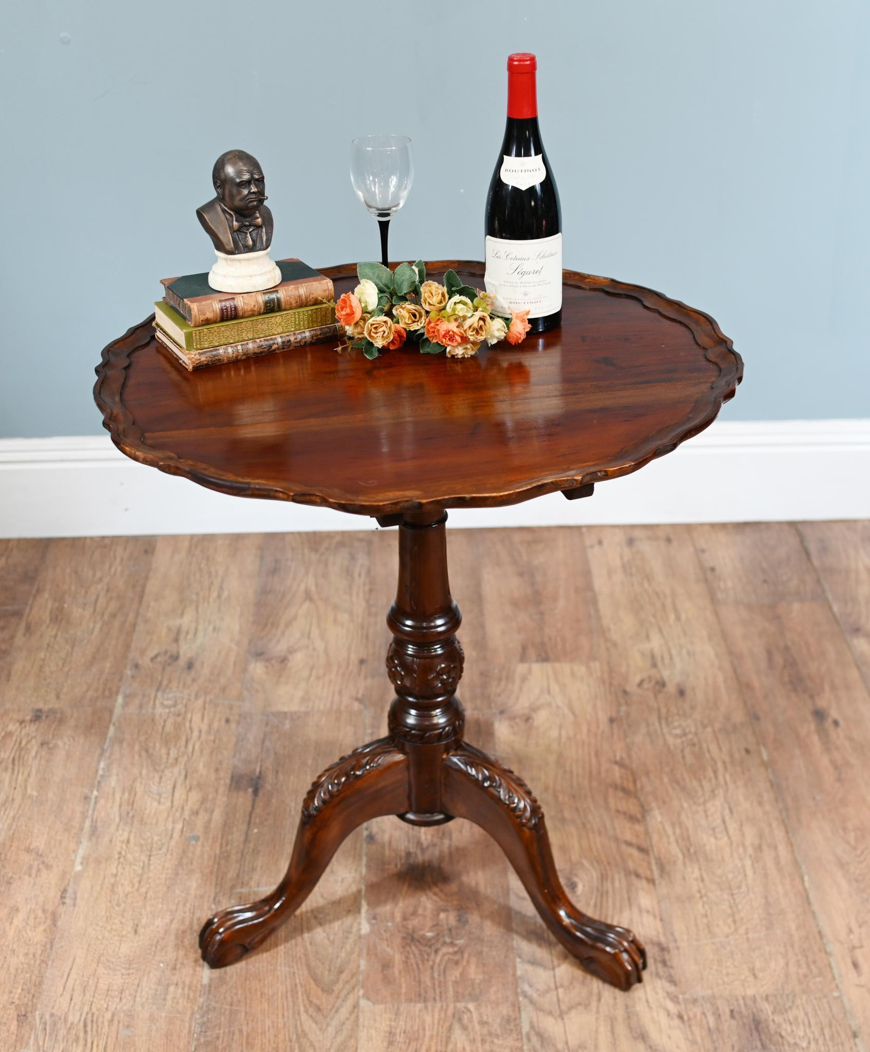 Georgian Revival Tilt Top Table Wine Side Mahogany For Sale 6