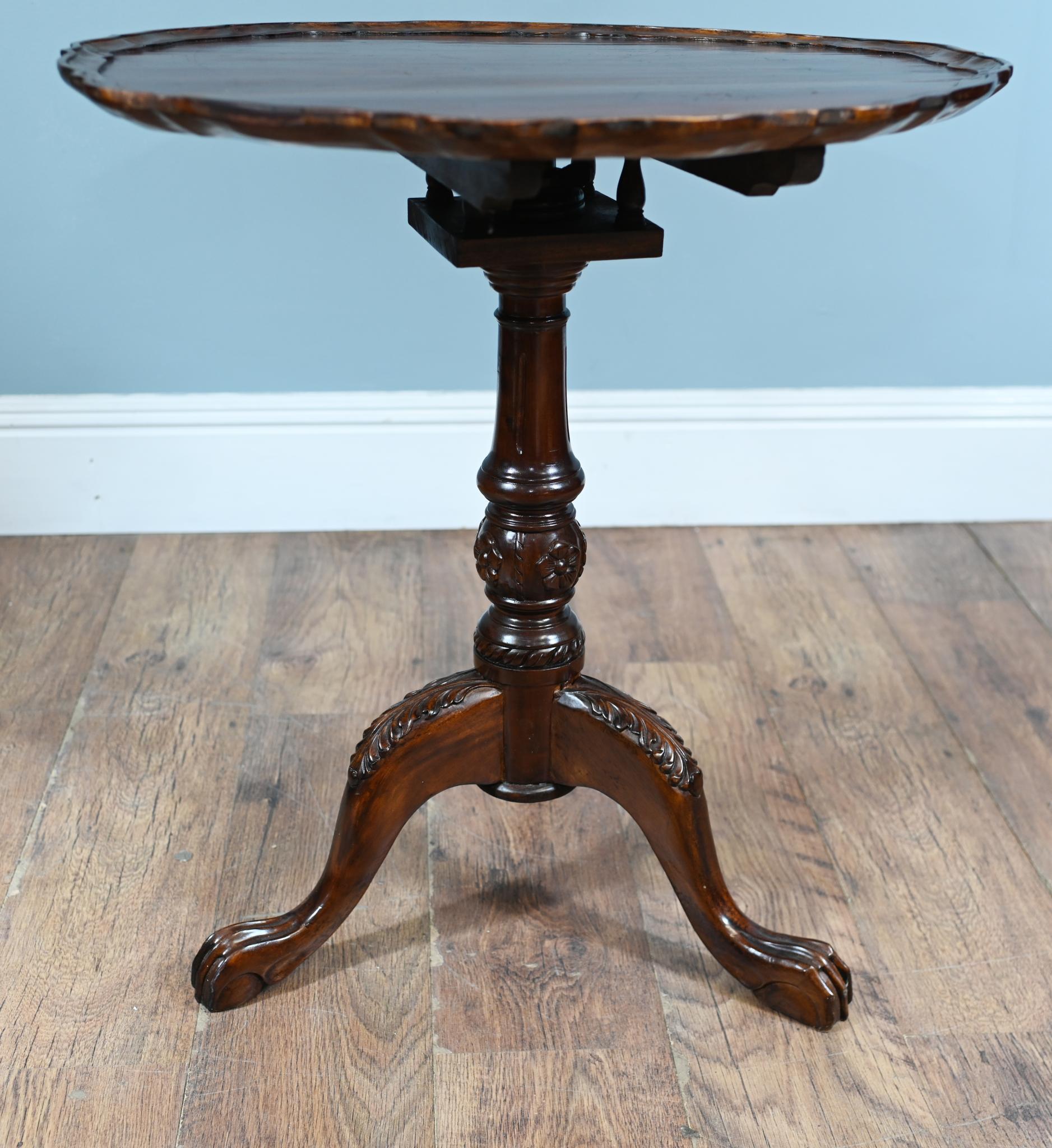 Late 20th Century Georgian Revival Tilt Top Table Wine Side Mahogany For Sale