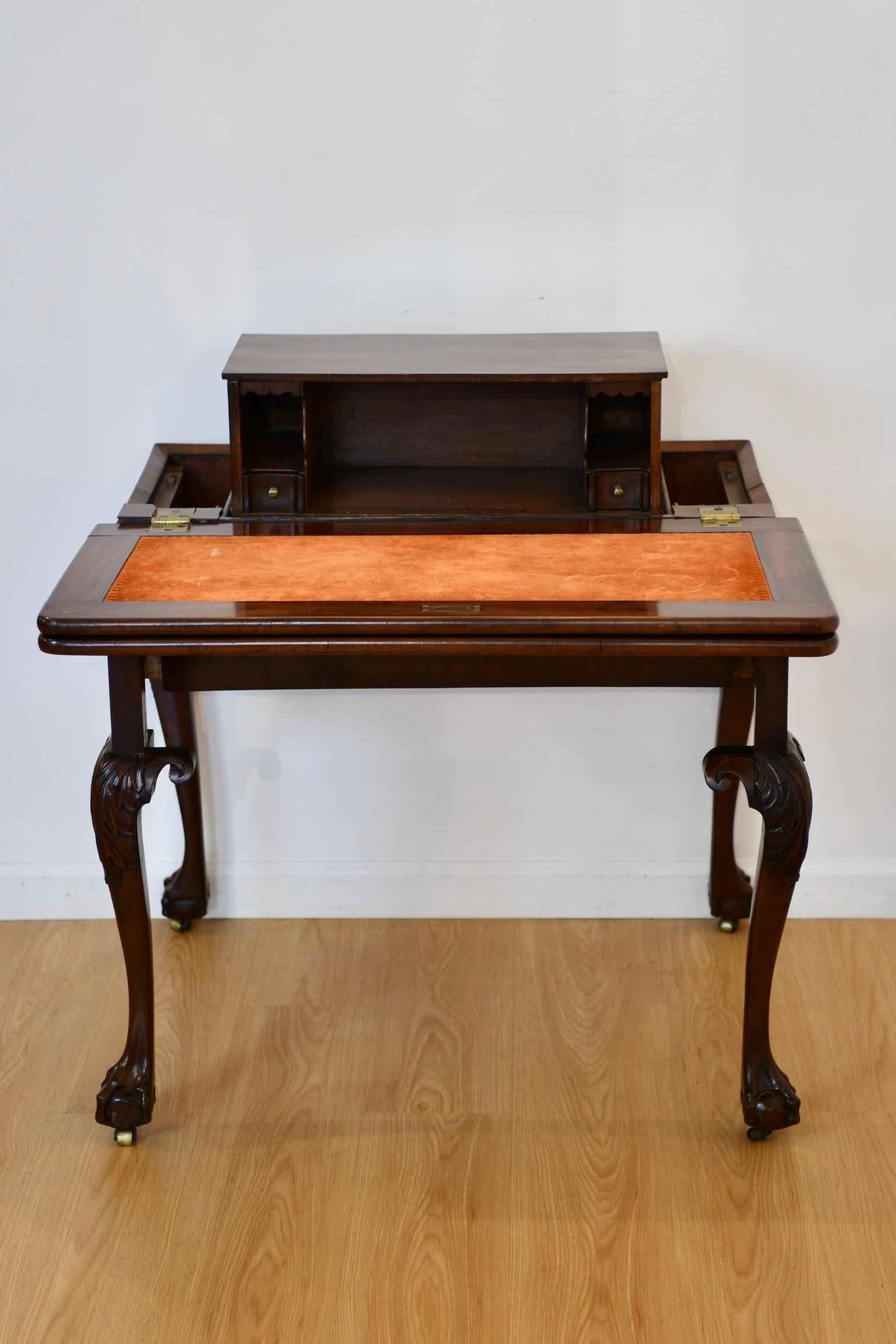 Georgian Revival Transforming Desk and Games Table For Sale 9