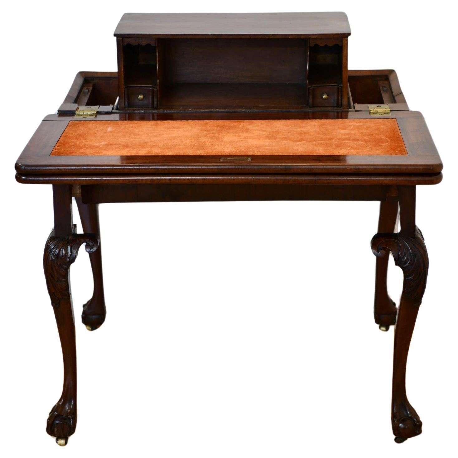 Georgian Revival Transforming Desk and Games Table For Sale