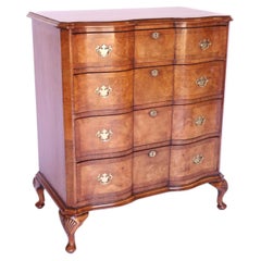 Georgian Revival Walnut 4 Drawer Chest 1920s
