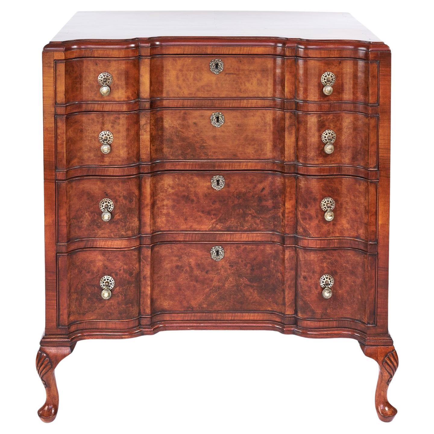 Georgian Revival Walnut 4 drawer chest circa 1920s For Sale