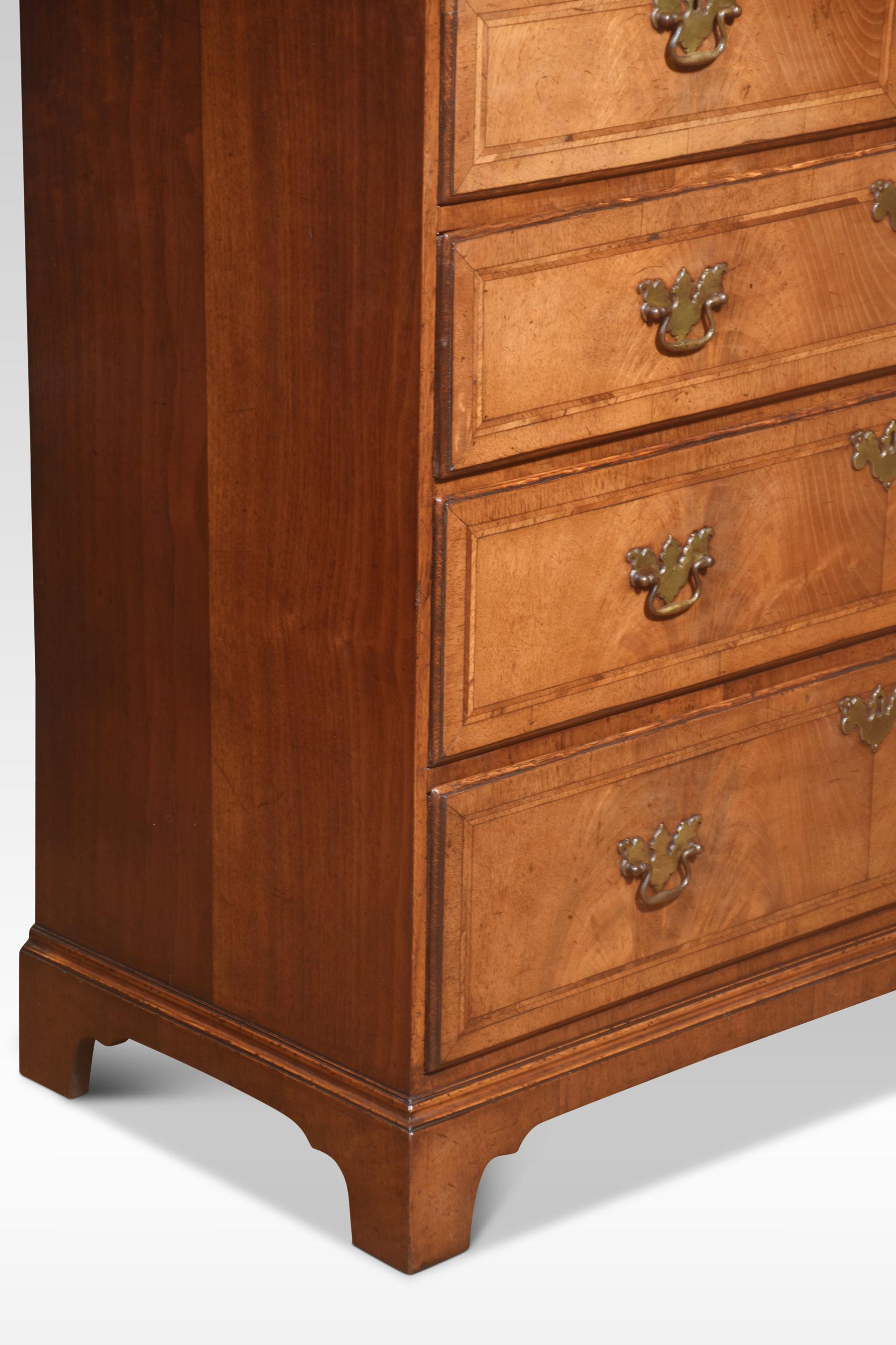 British Georgian revival walnut chest of drawers