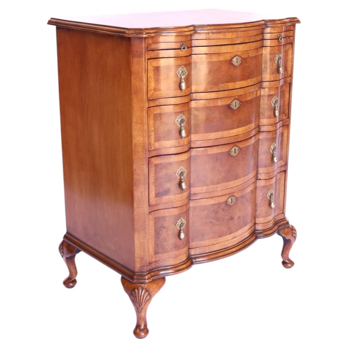 Georgian revival Walnut Chest with Brushing slide 1920s For Sale