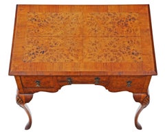 Georgian Revival Walnut Lowboy Writing Side Table, circa 1920