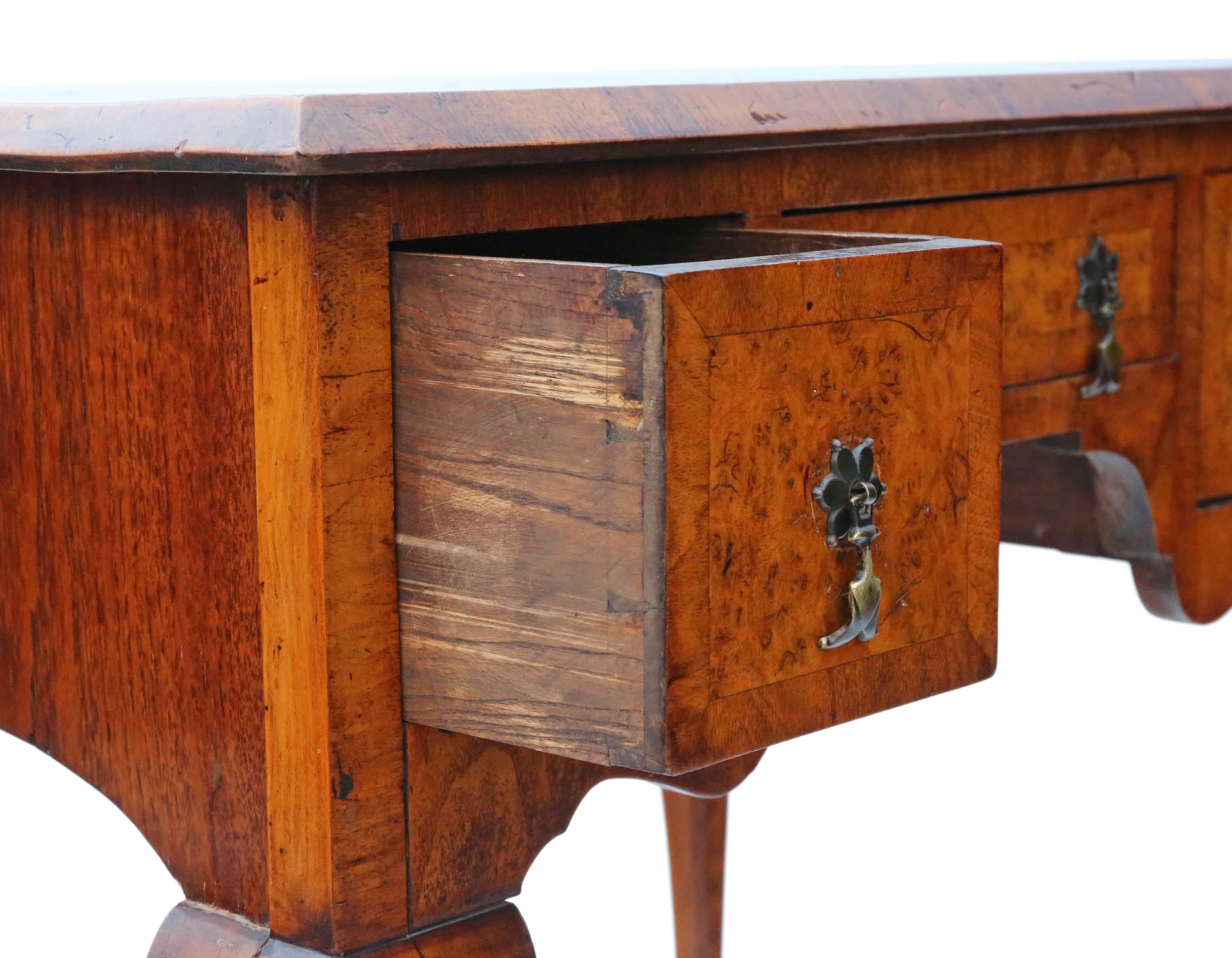 Georgian Revival Walnut Lowboy Writing Side Table, circa 1920 2