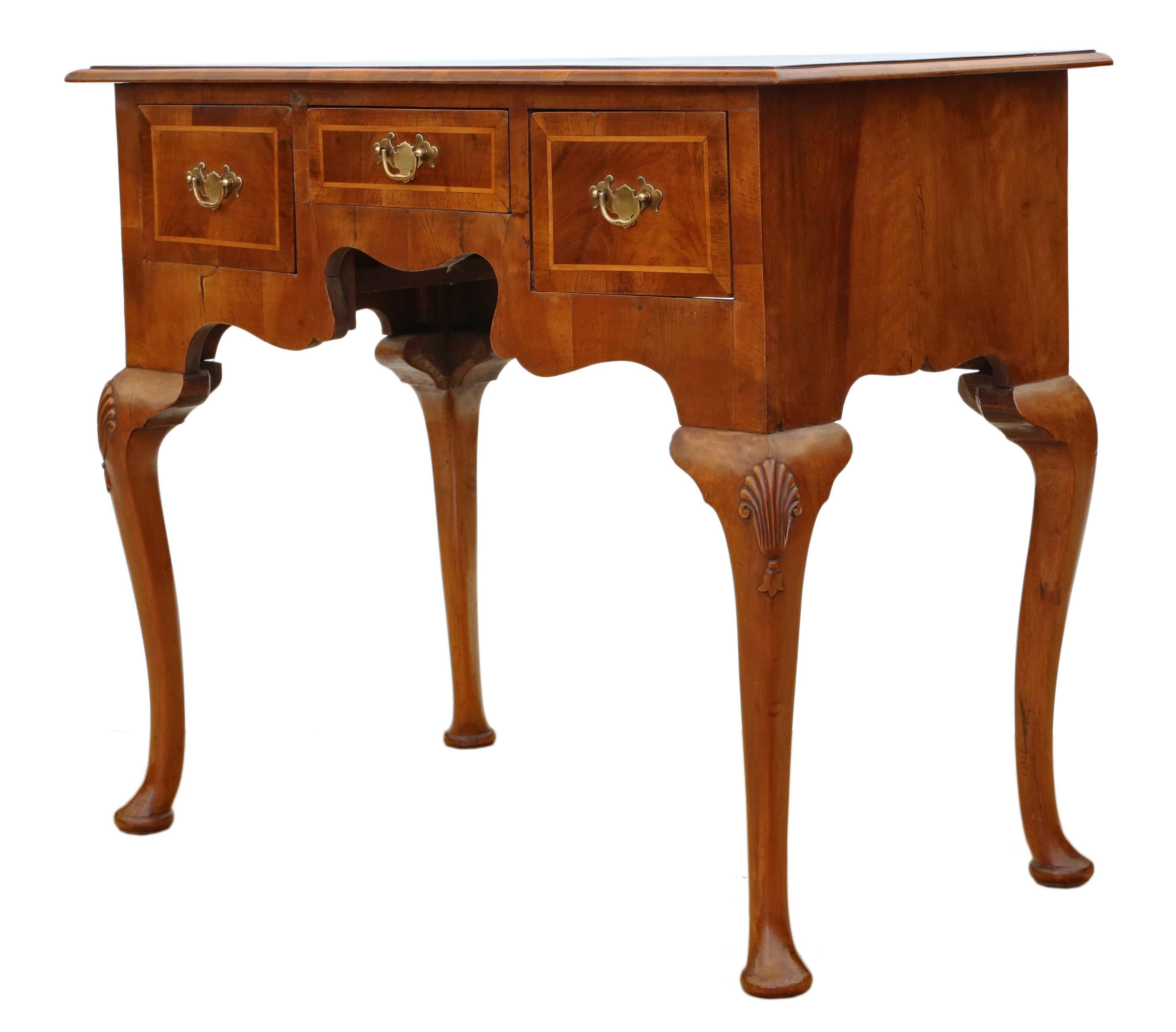 Georgian Revival Walnut Lowboy Writing Side Table 1