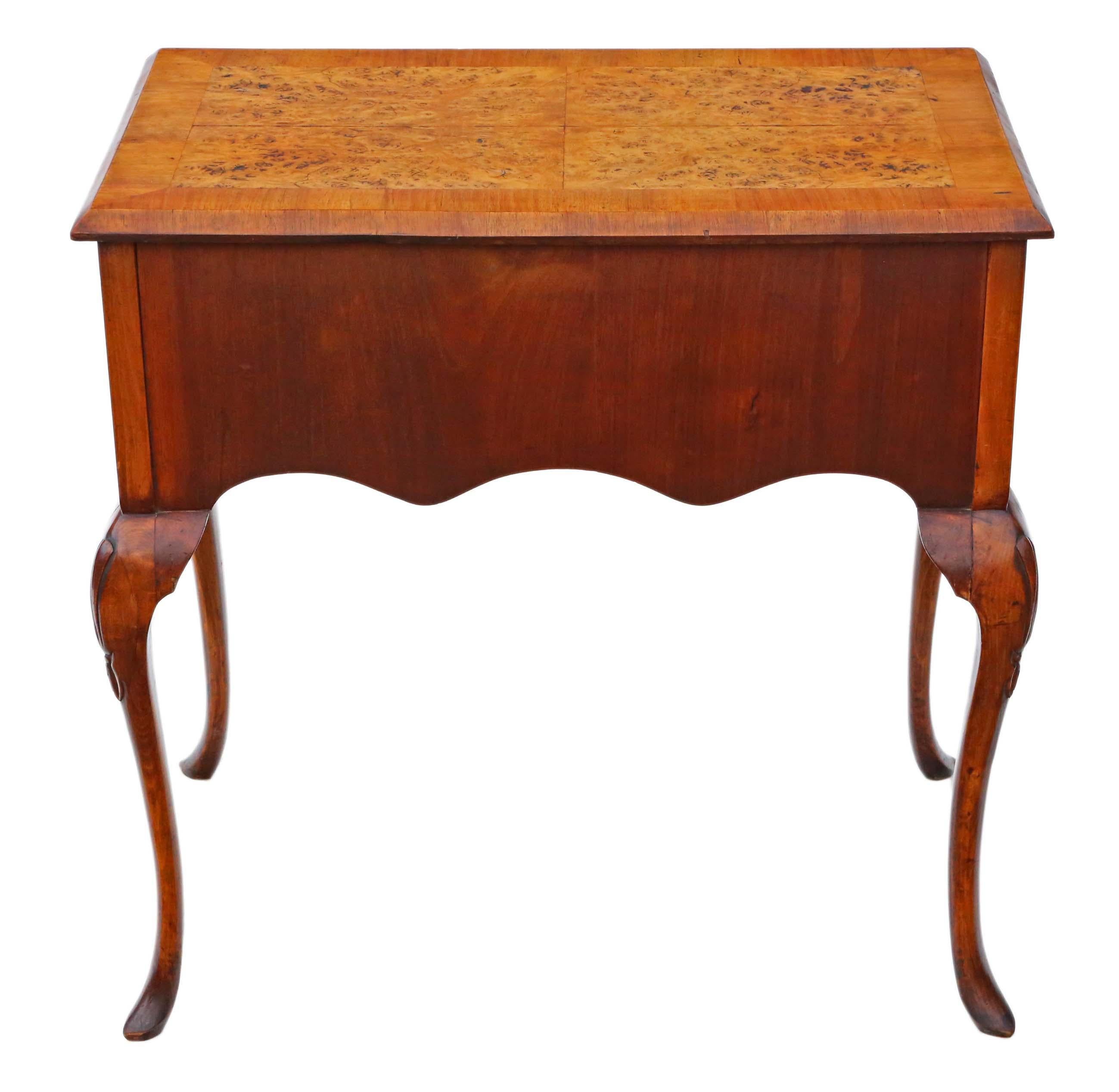 Georgian Revival Walnut Lowboy Writing Side Table of Antique Quality from circa  4